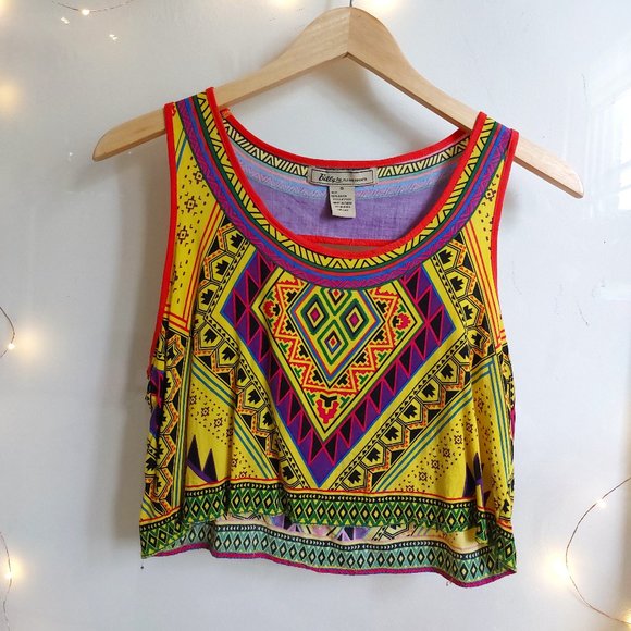 African print crop top with cut out size S - Picture 1 of 7